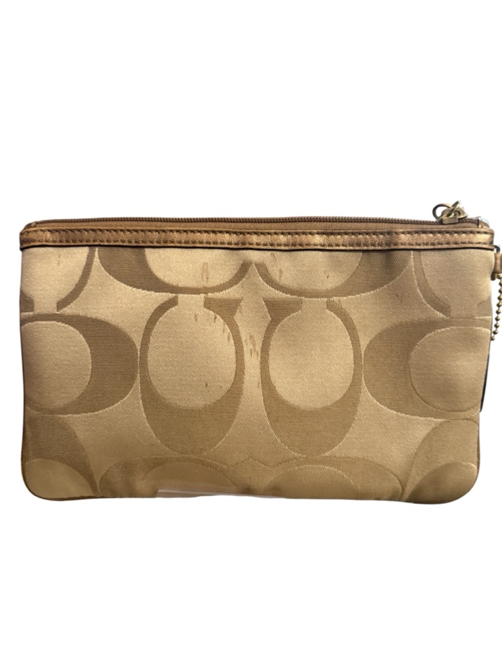 Coach Signature Khaki Flower Appliqué Wristlet clutch - Picture 3 of 4